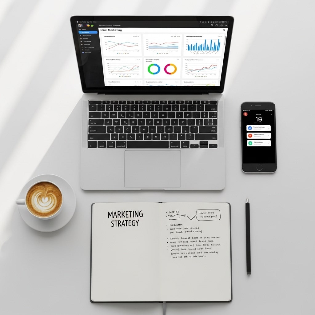 Email marketing Johannesburg guide showing email automation, campaign metrics, and platform comparison for South African businesses