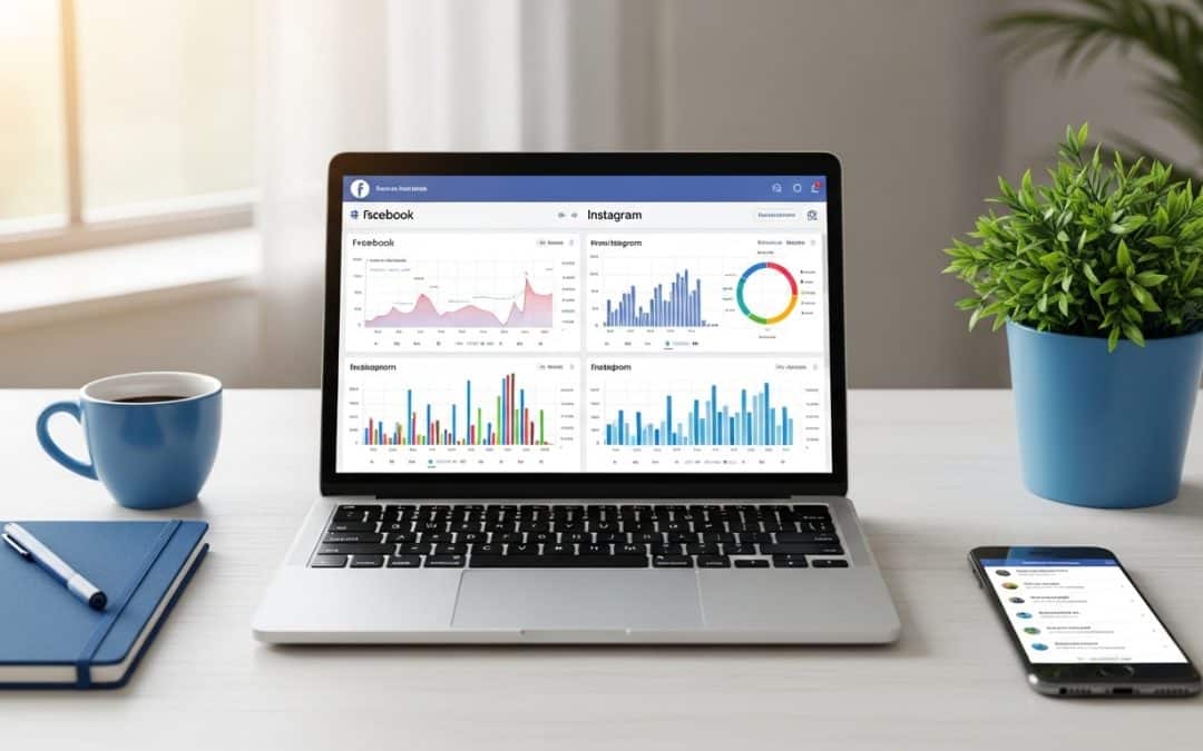 Facebook ads vs instagram ads south africa decision shown on a desk with two printed campaign report sheets side by side, one headed reach and cost the other headed engagement and conversion, with Rand CPM figures annotated by hand