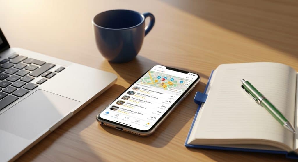 Local SEO tips South Africa — smartphone showing Google Maps local business rankings for SA businesses