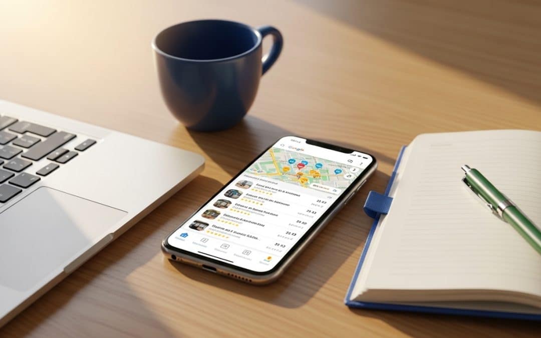 Local SEO tips South Africa — smartphone showing Google Maps local business rankings for SA businesses