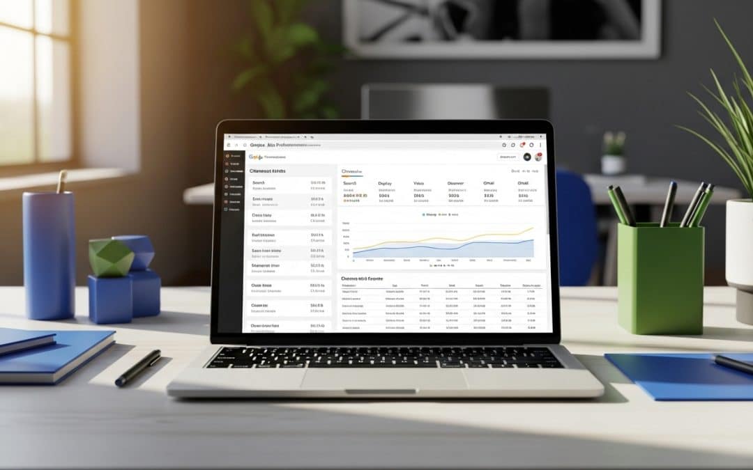 Performance Max ads South Africa — laptop showing Google Ads Performance Max campaign dashboard for SA business