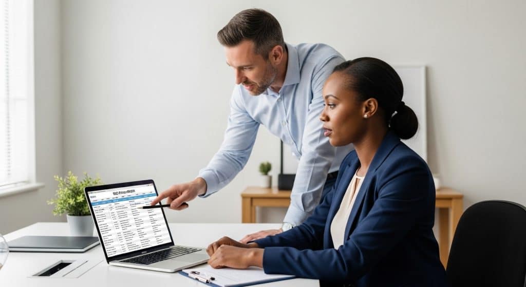 SEO agency South Africa — business owner reviewing SEO results with Growth Pulse Media consultant