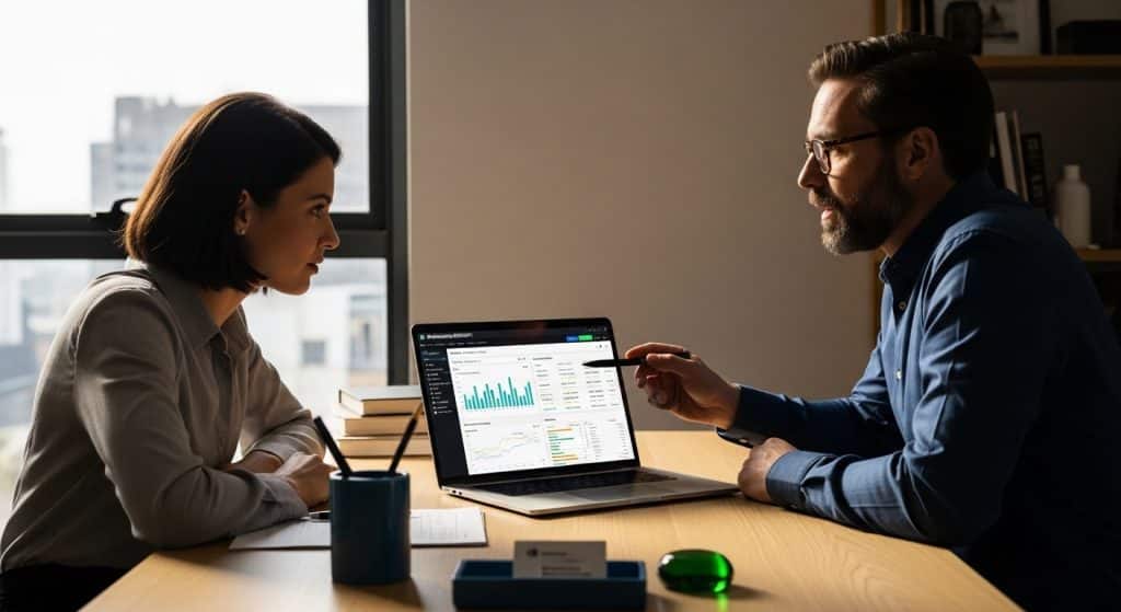 SEO company Johannesburg — business owner reviewing SEO strategy with Growth Pulse Media consultant