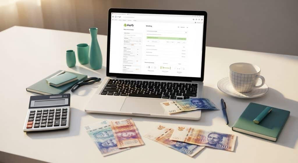 Shopify pricing South Africa complete cost breakdown showing plans, fees, and total monthly costs in Rands