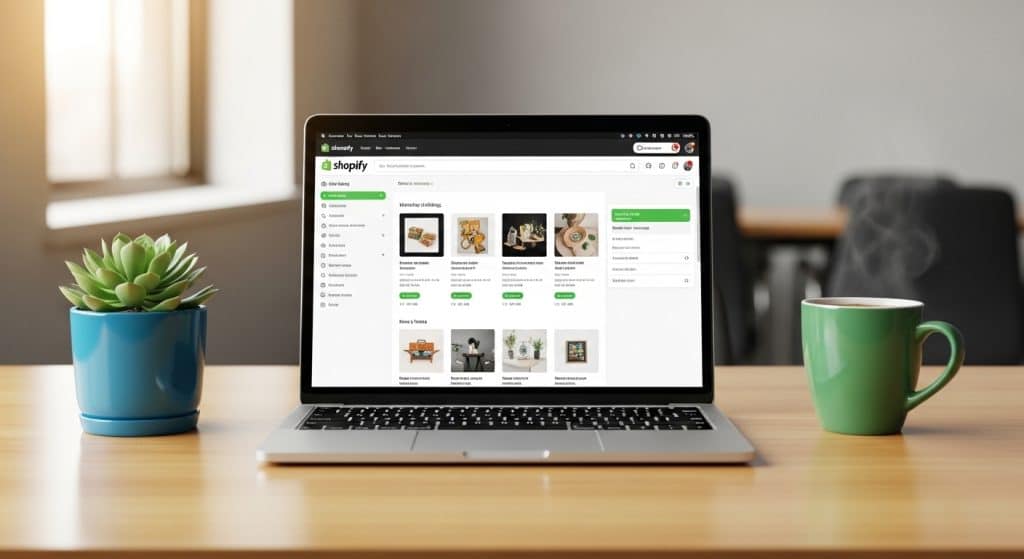 What is Shopify for SA businesses — laptop showing Shopify store dashboard for South African ecommerce store