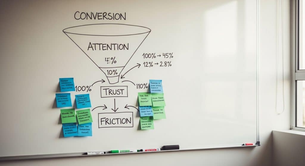 Conversion rate optimisation South Africa — Conversion Multiplier framework mapped on whiteboard