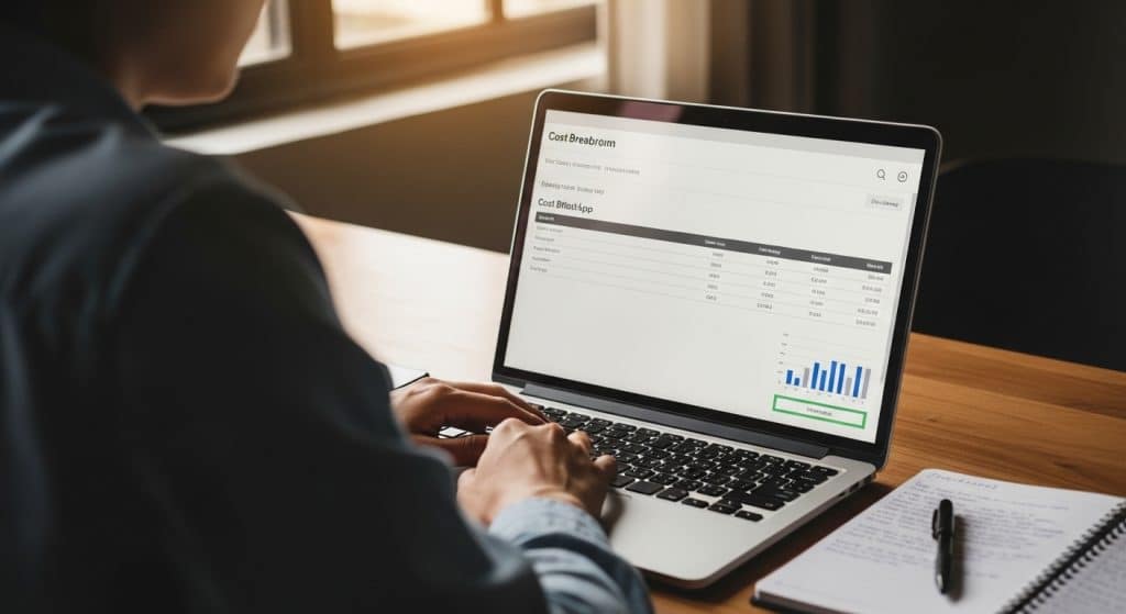 WhatsApp marketing costs South Africa — hands reviewing a per-message pricing breakdown on a laptop