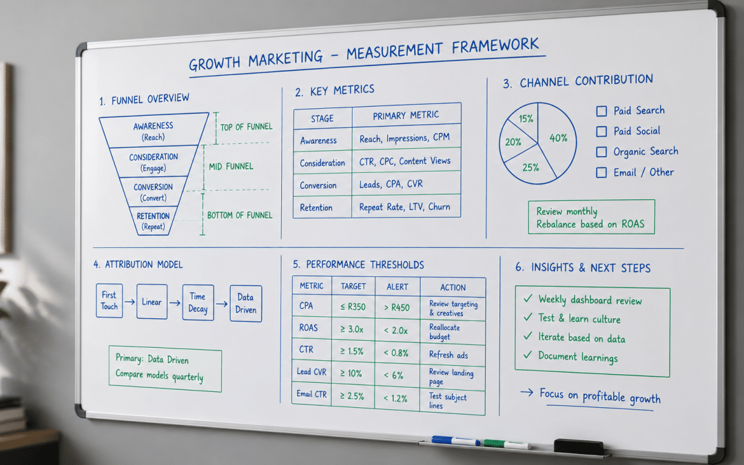 What is lead scoring — whiteboard diagram showing a lead scoring model with firmographic fit points and behavioural engagement points adding to MQL and SQL threshold lines in blue and green marker