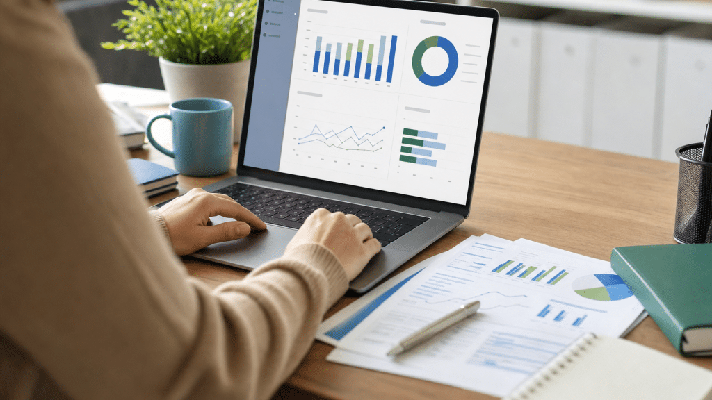 b2b marketing statistics south africa professional reviewing business benchmarks on a laptop