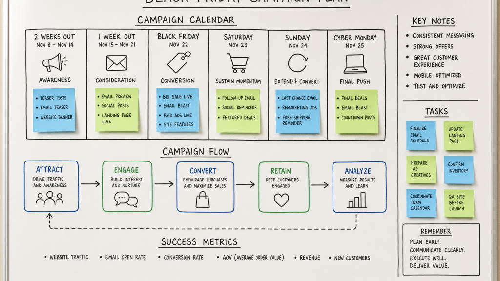 black friday meta ads — a Black Friday campaign planning calendar