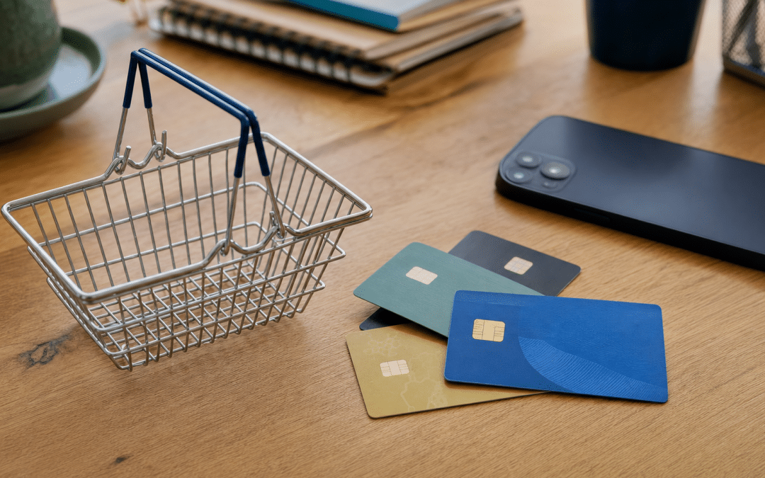 checkout abandonment south africa — abandoned shopping basket and scattered payment cards on a desk