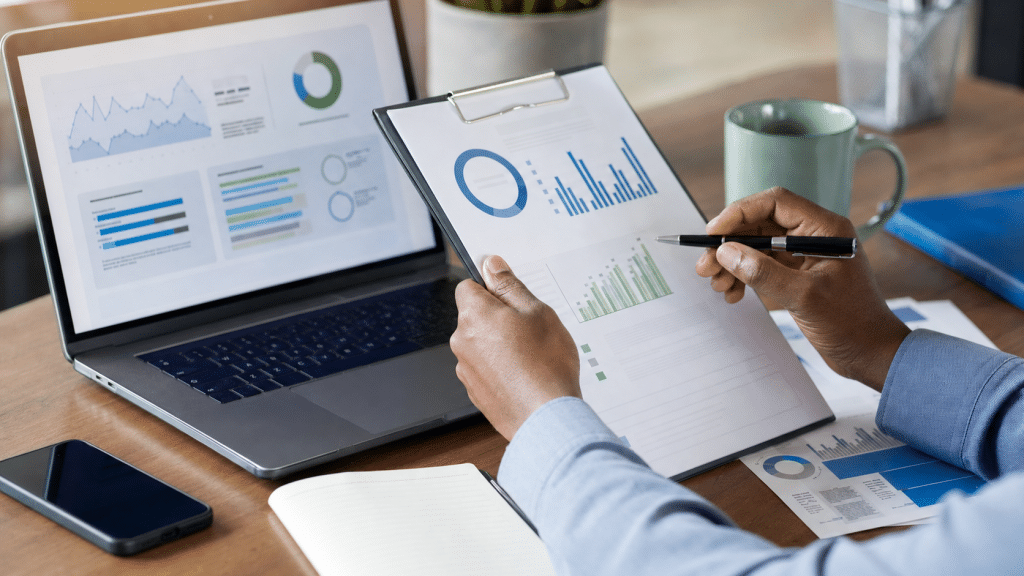 cro for b2b websites - professional reviewing B2B conversion analytics in South African office