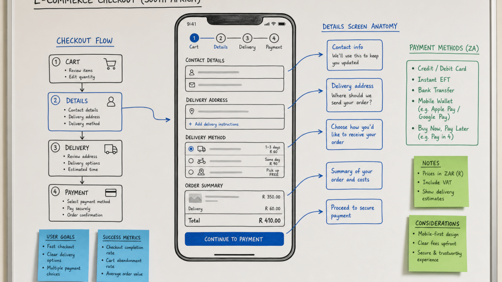 cro for ecommerce — a South African ecommerce checkout screen on a smartphone