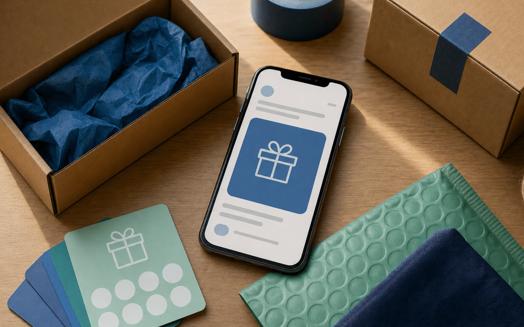 ecommerce customer retention south africa — flat-lay of loyalty cards, packaging and smartphone notification