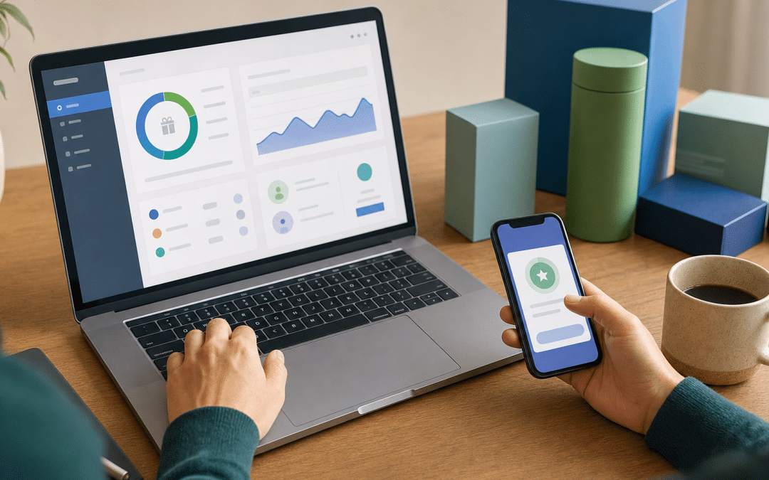 ecommerce loyalty programs south africa — store owner reviewing a rewards programme dashboard on laptop