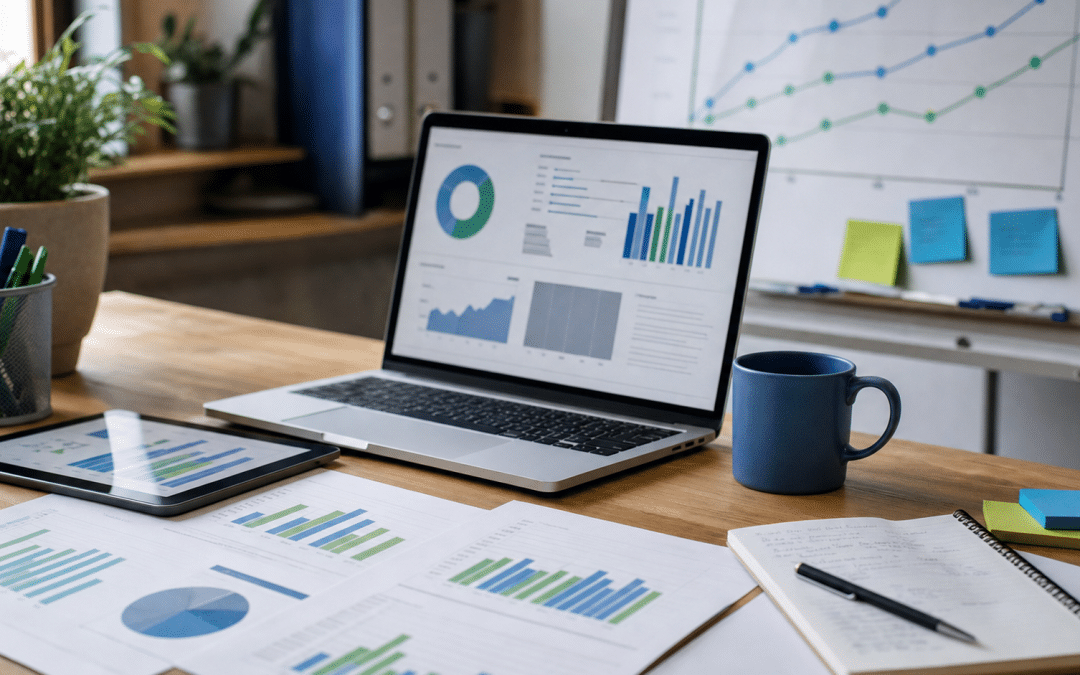 facebook ads ctr south africa — marketing desk with CTR benchmark charts and performance data