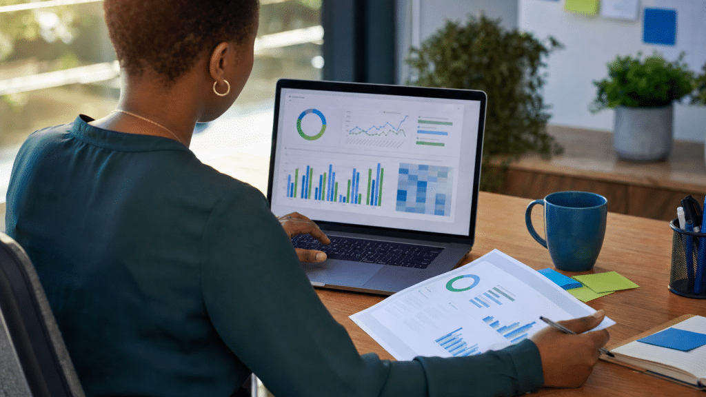 facebook ads optimization — South African marketer reviewing Meta Ads Manager campaign performance dashboard