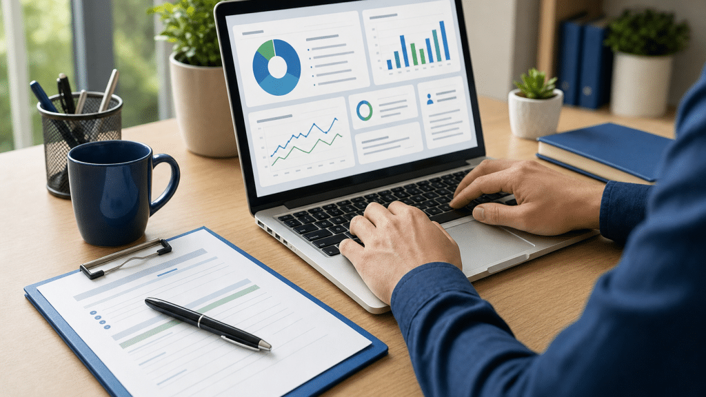 facebook lead ads south africa — professional reviewing lead form analytics at a desk