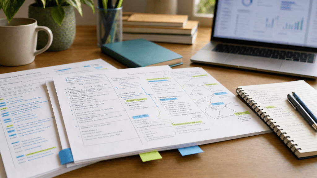 how to build an seo content brief — structured planning document with keyword research notes and heading outline