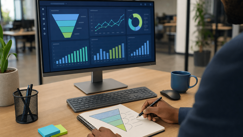lead tracking setup showing analytics dashboard and CRM pipeline South Africa