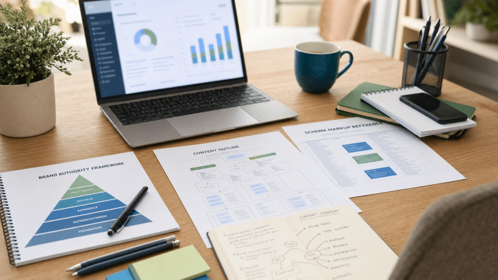 llm optimisation for south african brands — brand strategy documents and content planning workspace