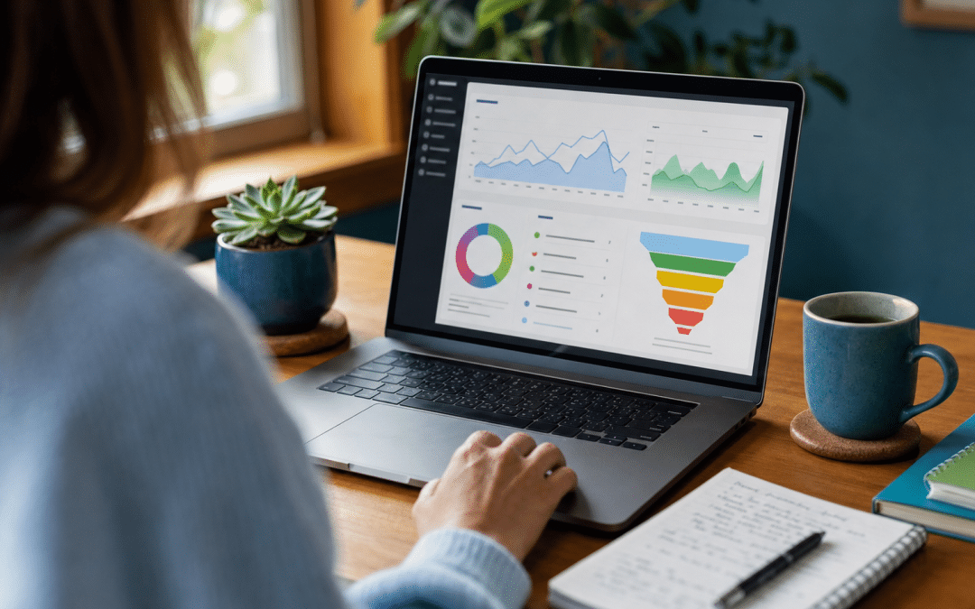 marketing analytics for SA SMEs — business owner reviewing dashboard data on laptop