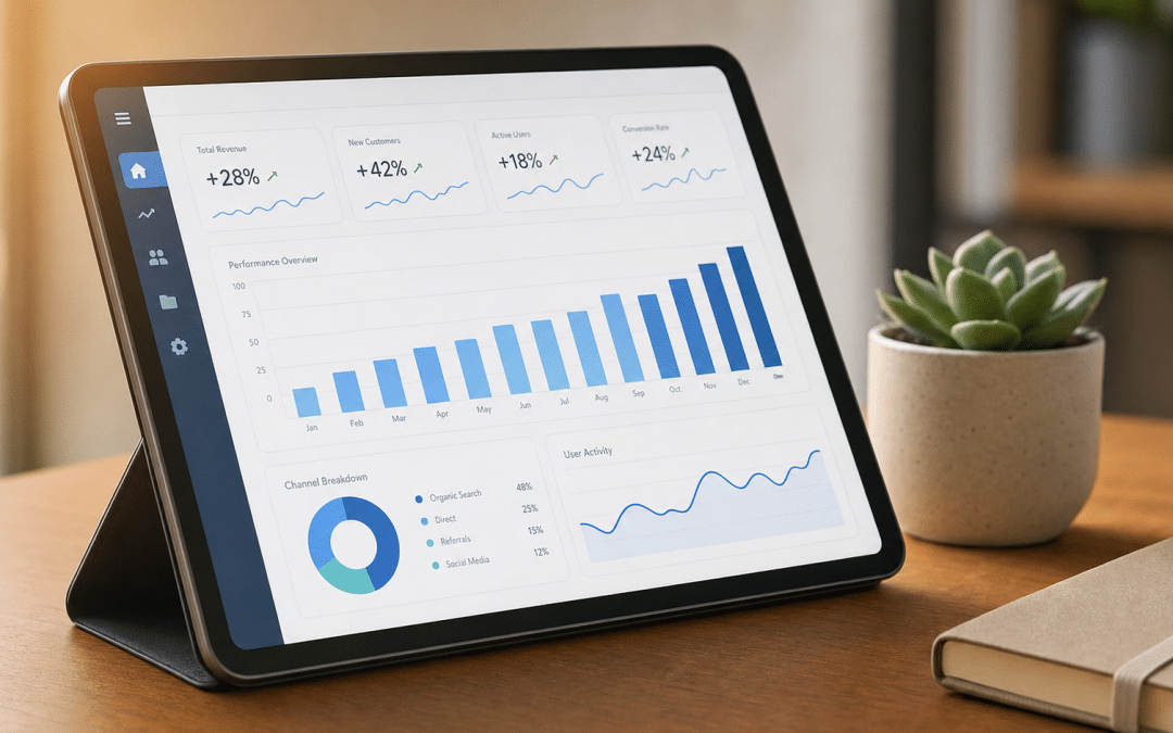 meta ads benchmarks south africa 2026 dashboard showing CPM CPC and CTR data on a tablet