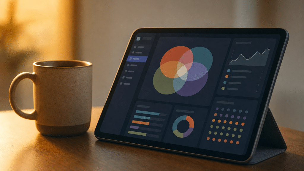 meta lookalike audiences setup displayed on tablet screen beside a coffee mug