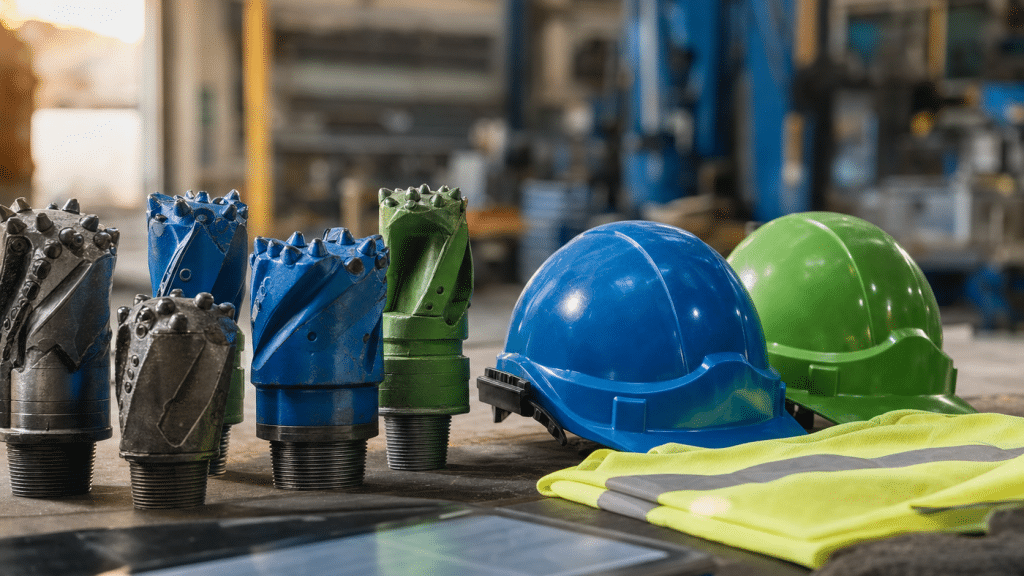 seo for mining suppliers south africa — mining equipment and safety gear on workshop bench
