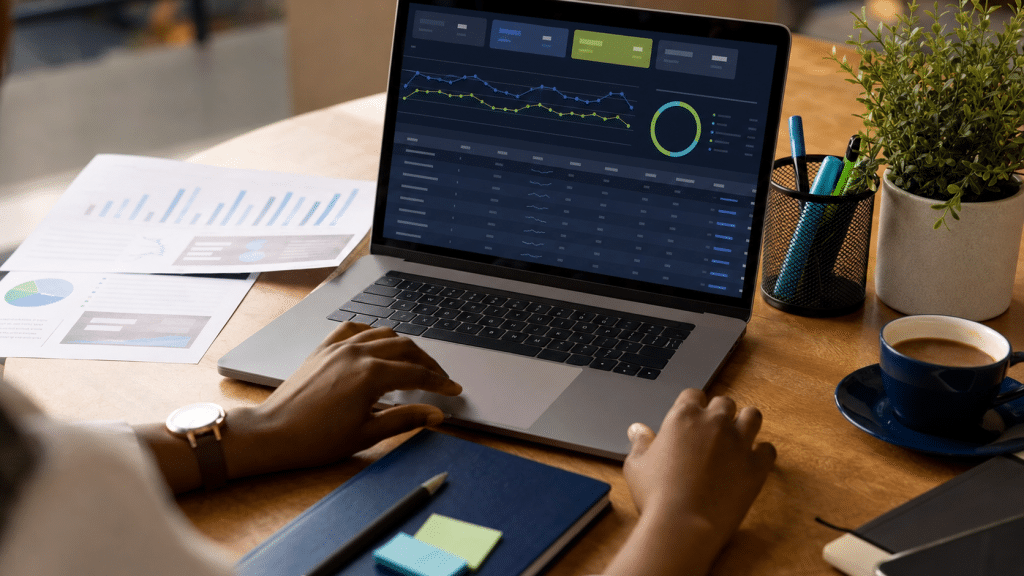 seo rank tracking south africa professional reviewing keyword position data on laptop