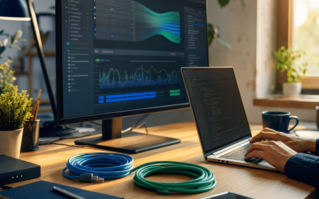 server side tracking setup showing analytics data flow on a developer's laptop