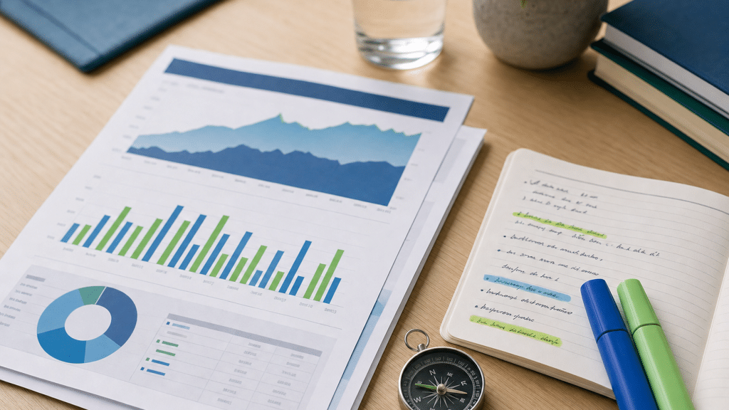 website bounce rate benchmarks south africa — printed analytics performance report with coloured benchmark charts