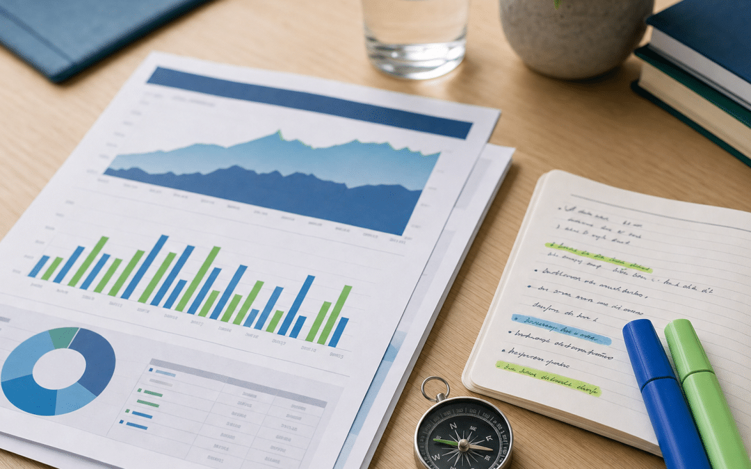 website bounce rate benchmarks south africa — printed analytics performance report with coloured benchmark charts