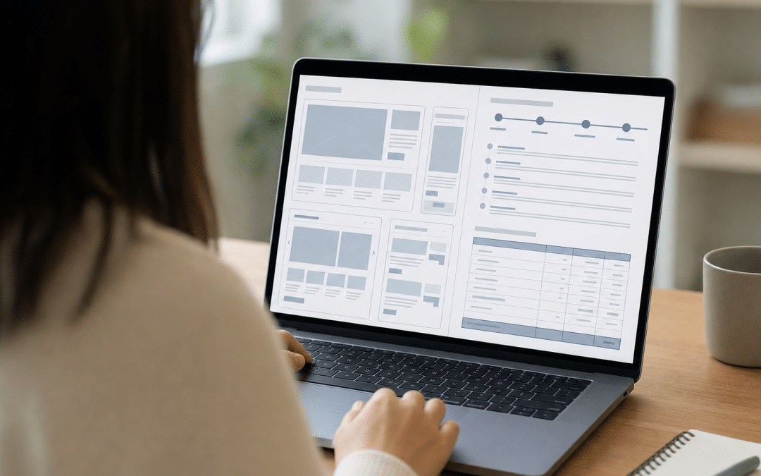 website redesign cost South Africa — laptop showing website redesign planning interface