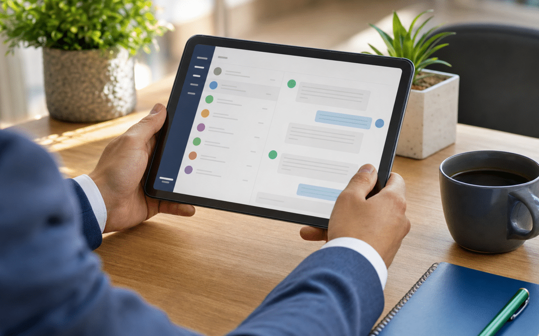 whatsapp lead qualification south africa professional reviewing structured chat qualification flow on tablet