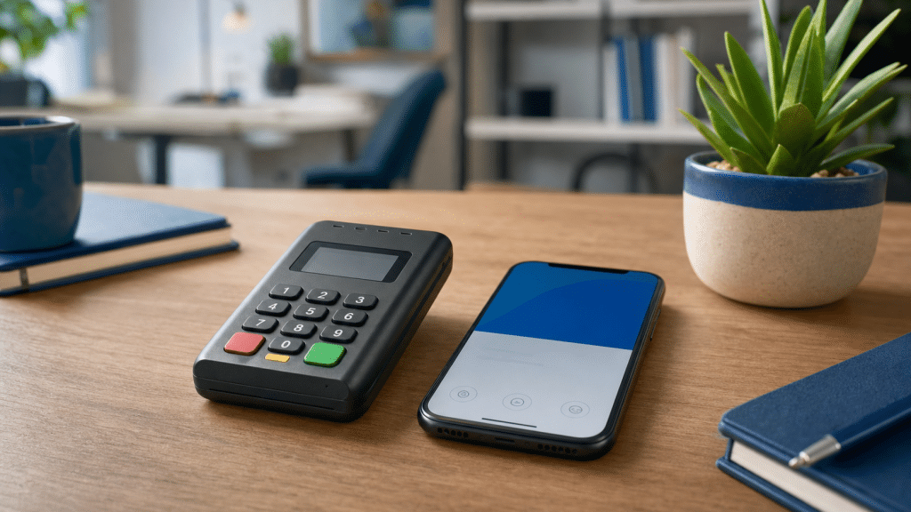 yoco vs ozow south africa payment gateway comparison device and card reader flat lay