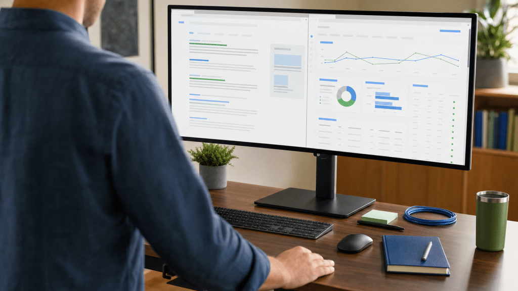 bing ads vs google ads comparison on monitor screen in South African office