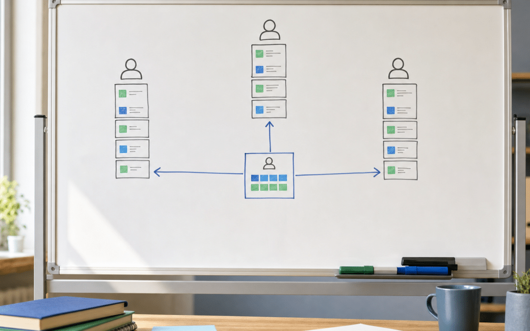 calendly round robin team scheduling rotation diagram on whiteboard