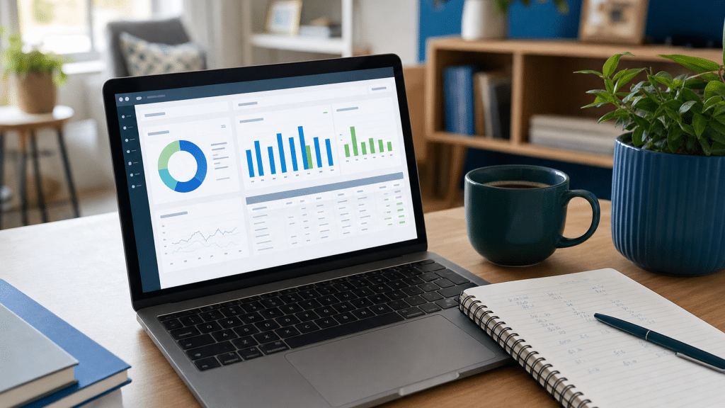 cost per lead google ads analytics dashboard on laptop in South African office