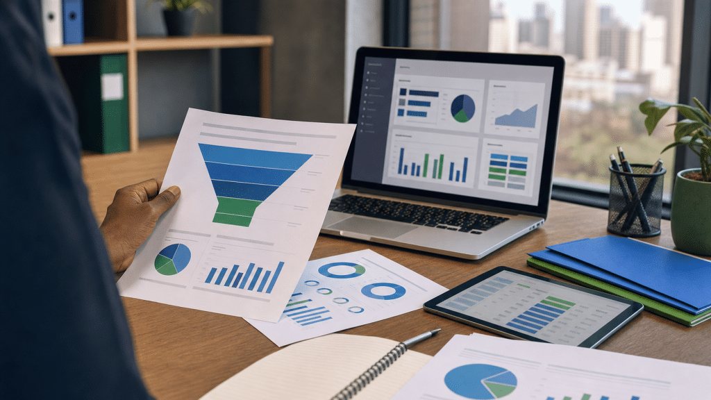crm adoption statistics south africa business analyst reviewing CRM pipeline reports at Johannesburg office desk