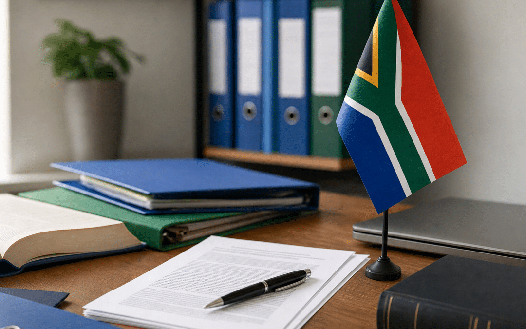 digital goods refund law South Africa — legal documents and a laptop on an office desk