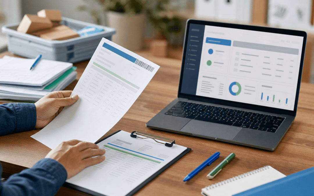 ecommerce refund workflow guide — South African merchant processing returns and refund documentation at a desk