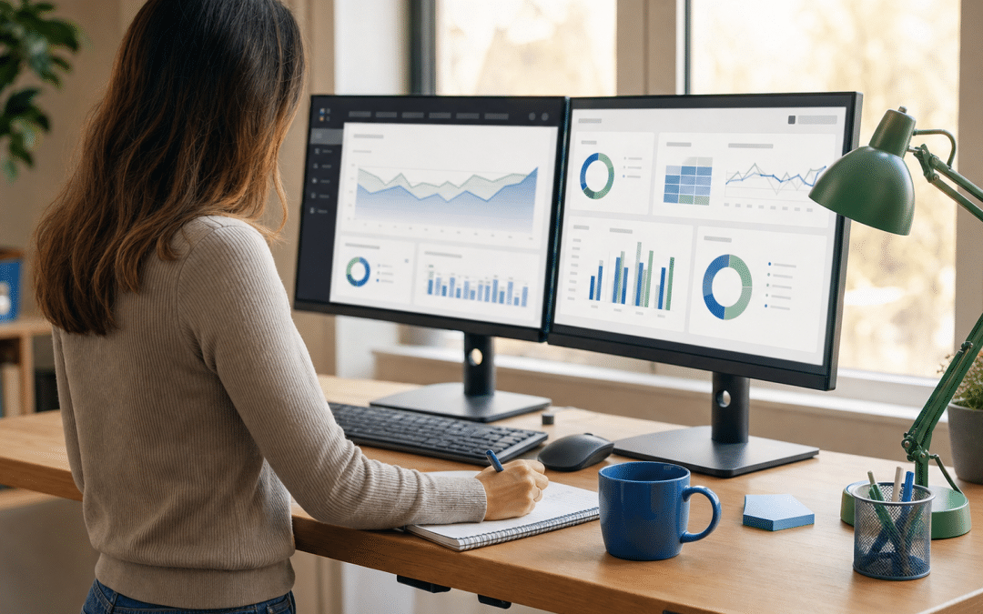 ga4 custom dimensions guide — analyst reviewing custom analytics dashboard reports