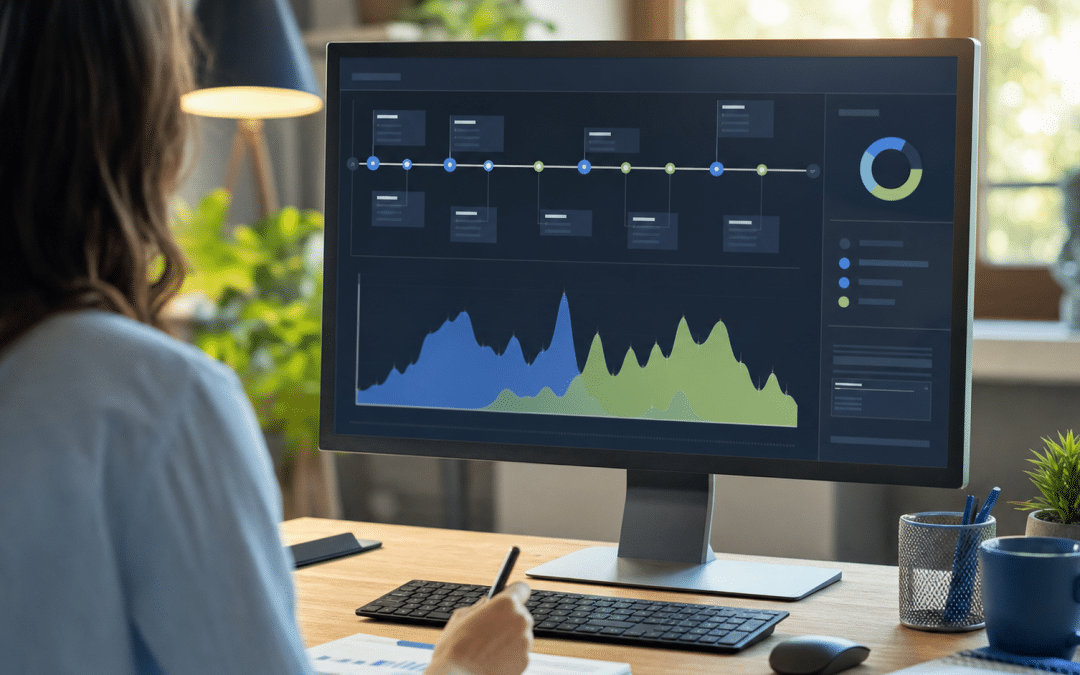 google ads change history — professional reviewing campaign performance timeline on monitor