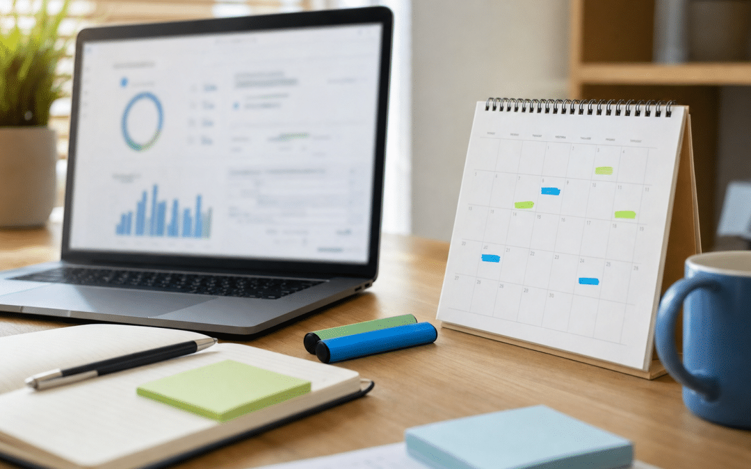 google ads conversion lag explained — analytics dashboard and calendar on a desk representing delayed conversion reporting