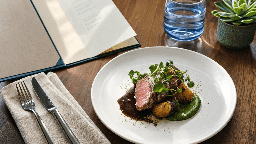 google ads for restaurants south africa — restaurant table setting with menu and place setting
