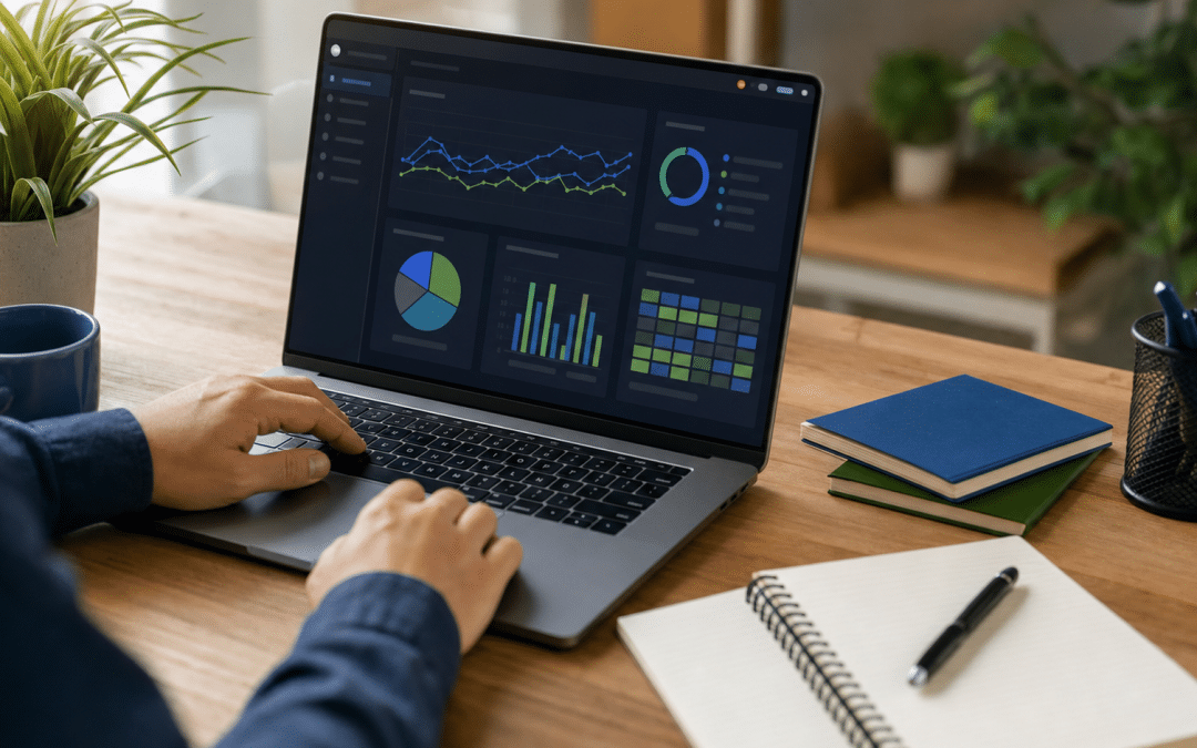 google ads lost impression share budget explained — over-the-shoulder view of campaign budget analysis on laptop