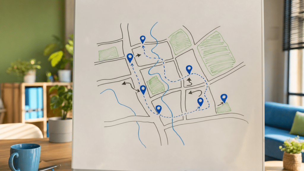 google maps seo south africa map pack optimisation whiteboard diagram