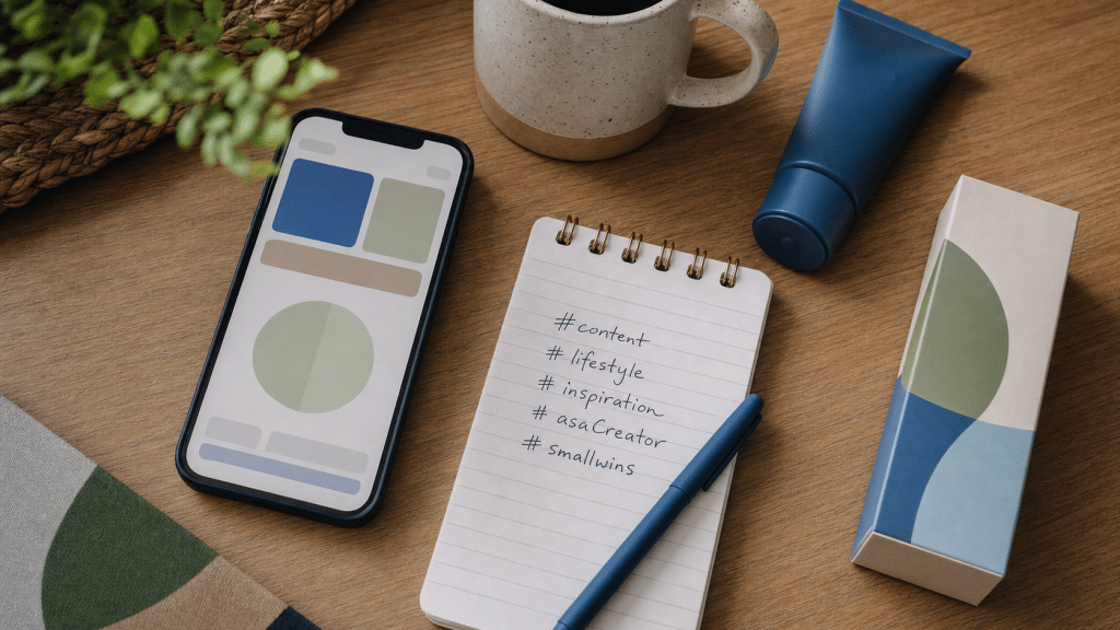 influencer disclosure requirements South Africa — creator desk flat-lay with smartphone and product