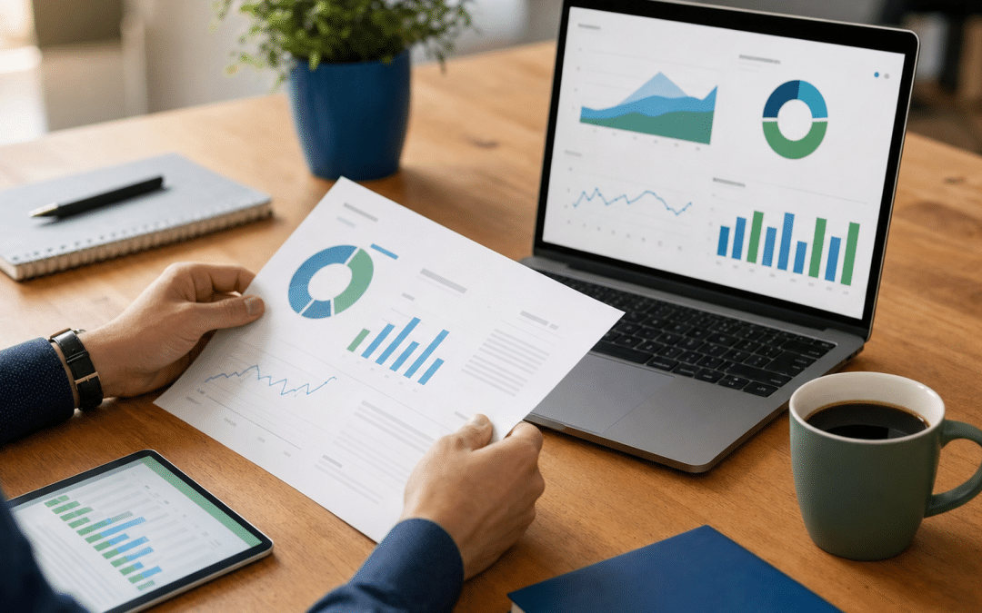 linkedin ads benchmarks south africa - professional reviewing B2B campaign analytics reports